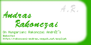 andras rakonczai business card